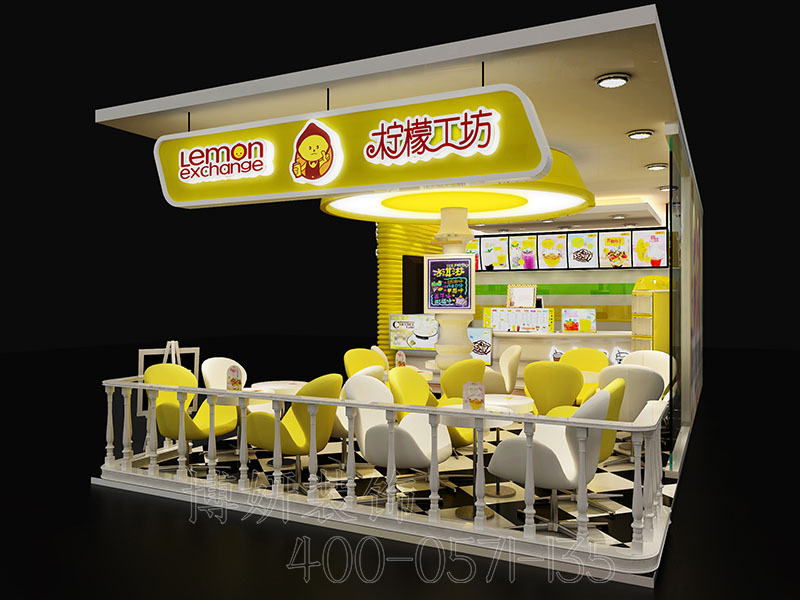 杭州时尚奶茶店装修设计-案例效果图