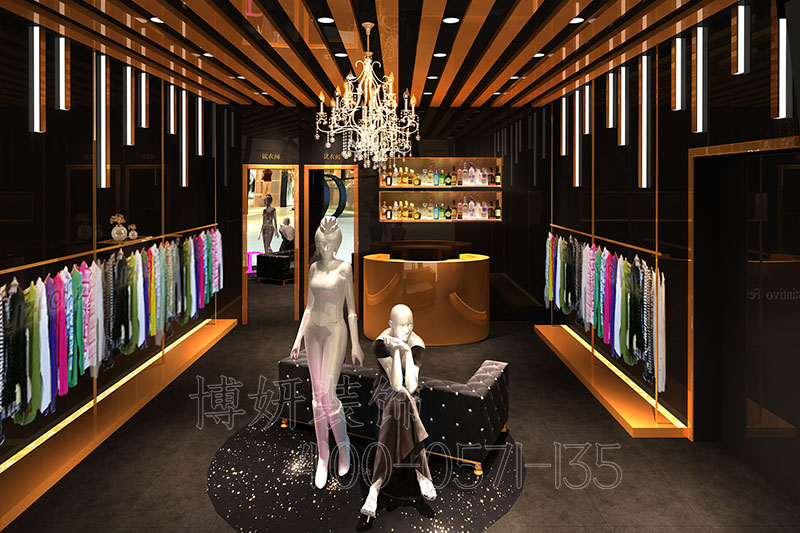 银泰服装店装修设计,服装店案例效果图