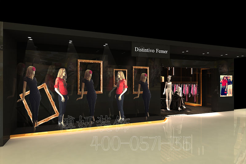 银泰服装店装修设计,服装店案例效果图