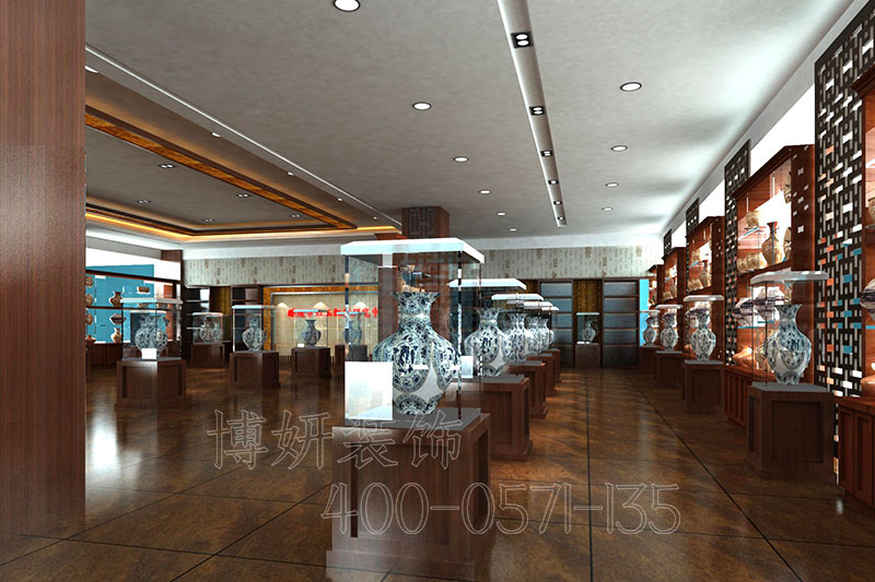 杭州瓷器展厅装修设计-瓷器展厅装饰案例效果图