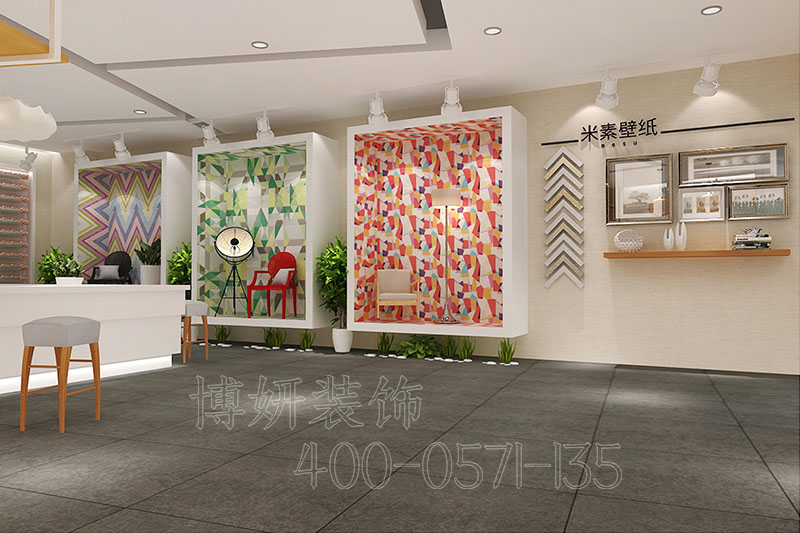 杭州壁纸展厅装修设计-壁纸展厅装饰案例实景图 3