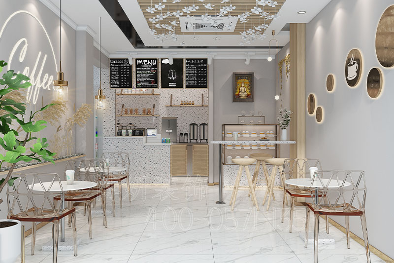 杭州大型奶茶店装修设计公司,杭州专业奶茶店设计装修效果,杭州奶茶店装修价格多少