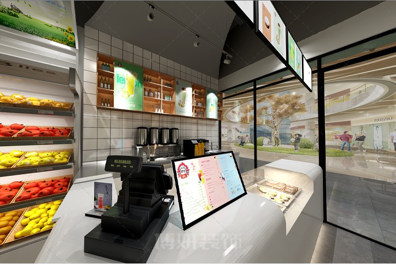 杭州果饮店装修设计,杭州专业的果饮店设计效果,杭州店铺装修案例